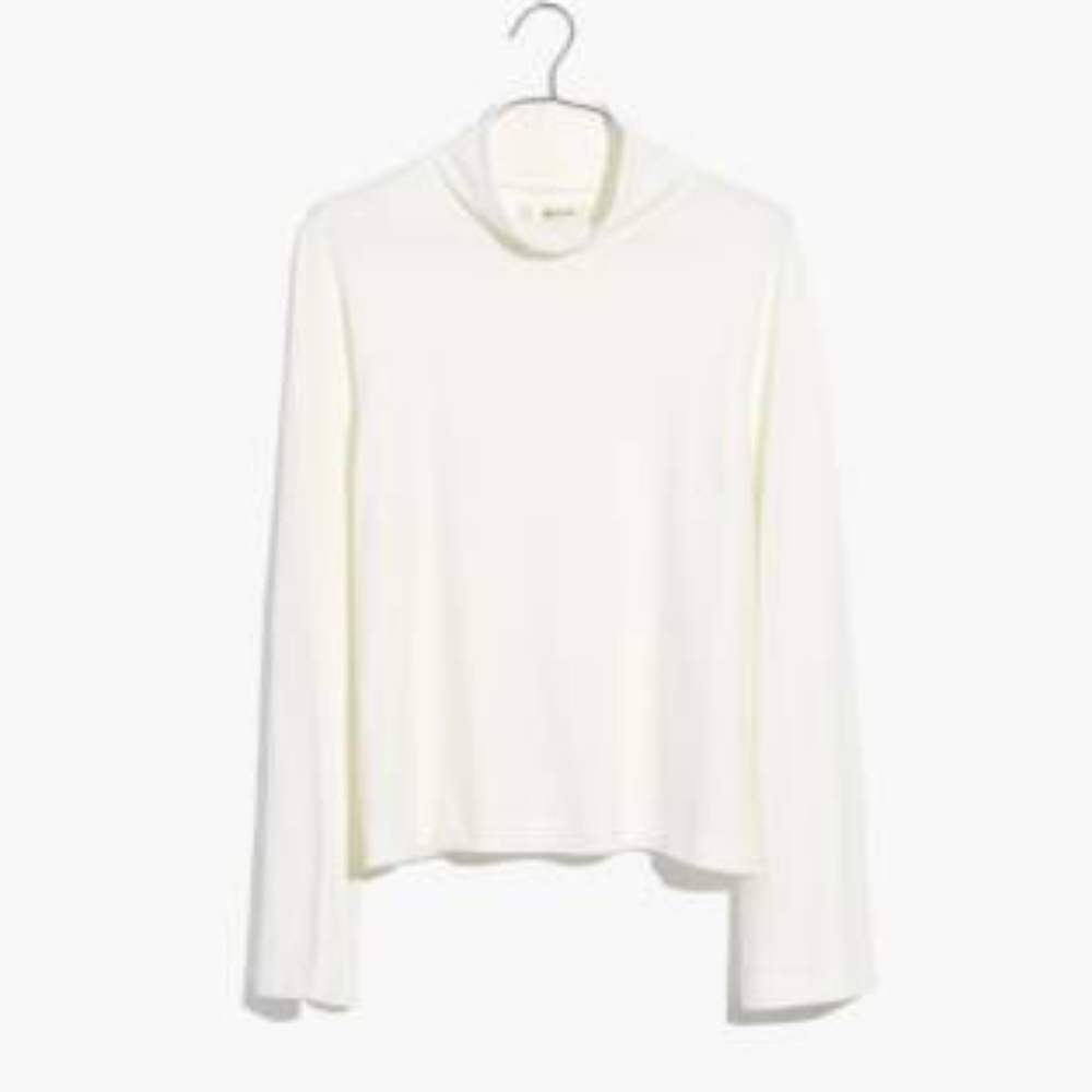 Madewell wide sleeve turtleneck top.